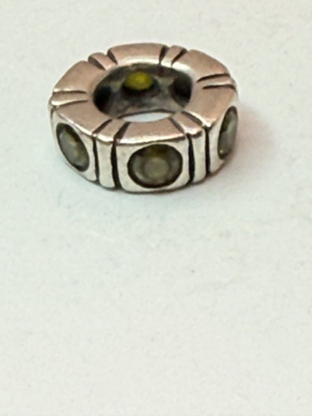 Pandora Retired Trinity Green CZ Spacer Charm 790368GCZ Sterling Silver